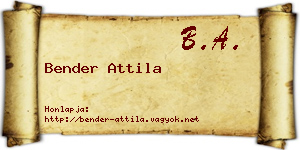 Bender Attila névjegykártya