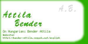 attila bender business card